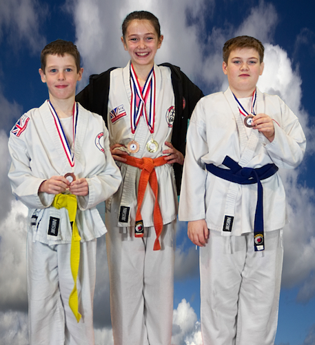 Rhodri, Tru & Luke proudly display their Medals